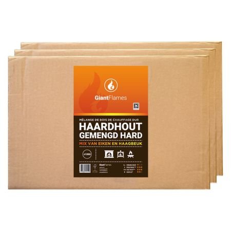 64 dozen Giant Flames haardhout gemengd hard eiken / haagbeuk mix FSC